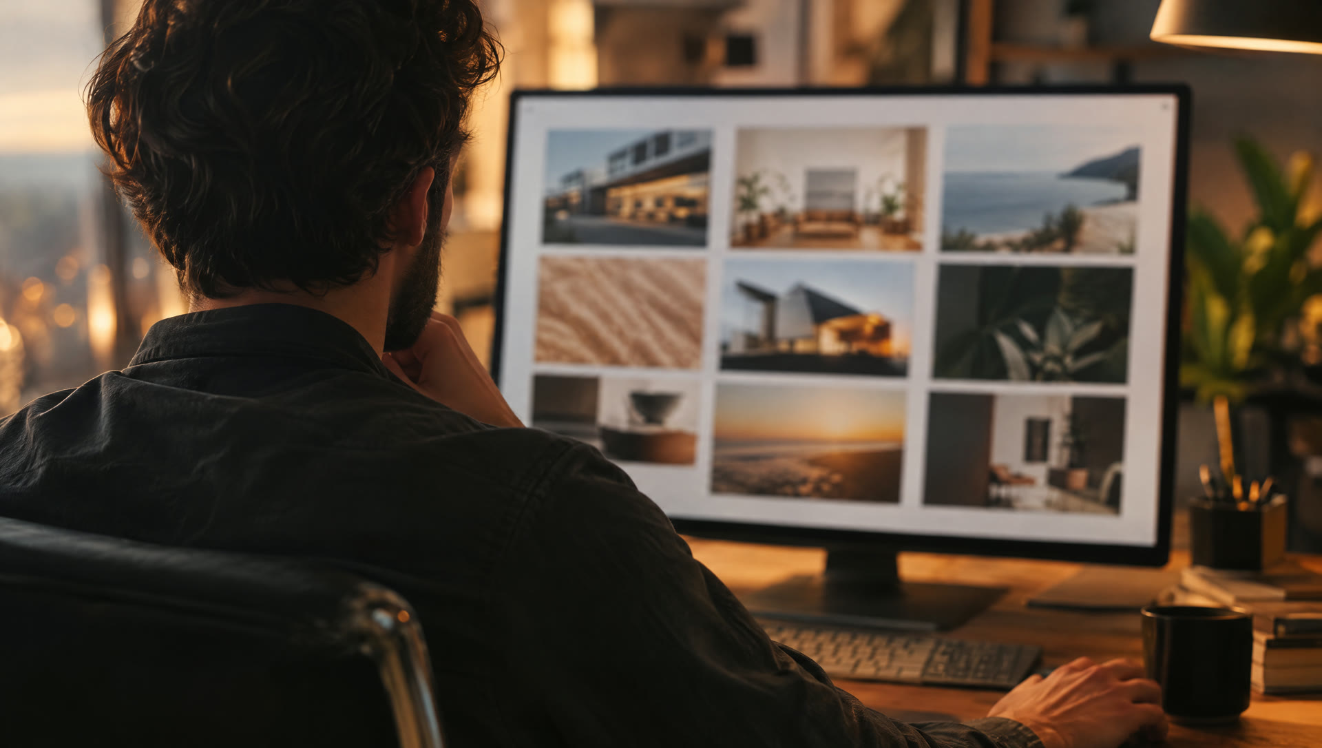 A developer reviewing a finished website build on a large monitor